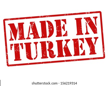 Made in Turkey grunge rubber stamp on white, vector illustration