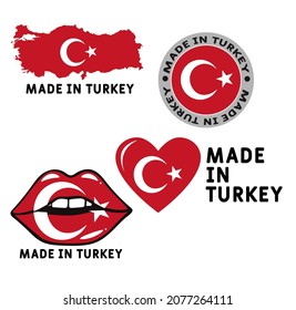 Hergestellt in Türkei Symbol einzeln auf weißem Hintergrund, für Infografiken und Banner-Vorlagen: Vektorgrafik