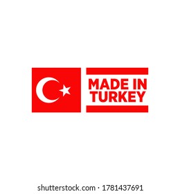 Made in Turkey label logo design vector template