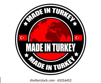 Made in Turkey label, vector illustration