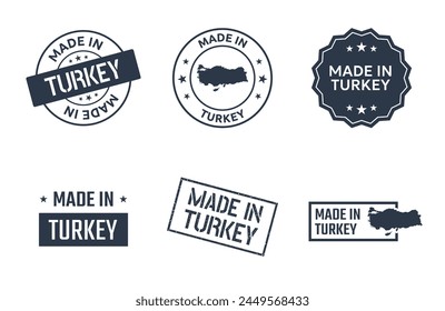 Made in Turkey Etiketten Set, Republik Türkei Produkt-Icons