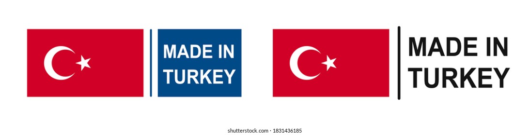 Producto de calidad hecho en Turquía. Garantía de marca hecha en Turquía, etiqueta de certificado - vector de stock