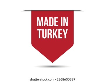 Made in Turkey (Hecho en Turquía) roja vectorial ilustración de banner aislado en fondo blanco
