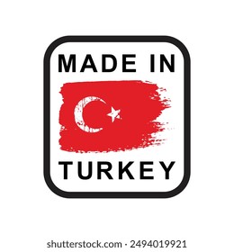 Made in Turkey stamp, isolated on white background, vector illustration.
