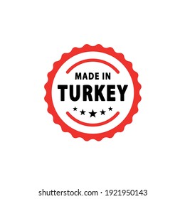 Hecho en Turquía estampado, etiqueta. Ilustración del vector