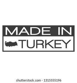 Made In Turkey. Stamp Rectagle Map. Logo Icon Symbol. Design Certificated. 