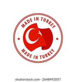 Made in Turkey Stempel, Aufkleber. Vektorgrafik.