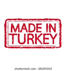 Made in TURKEY stamp text Illustration