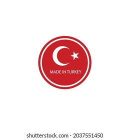 Made in Turkey sticker and badge simple icon vector illustration