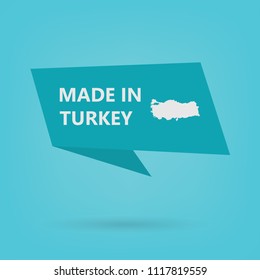 made in Turkey sticker- vector illustration