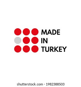 aus Truthühnern, Vektorlogo mit türkisfarbener Flagge, gestrichene Kreise