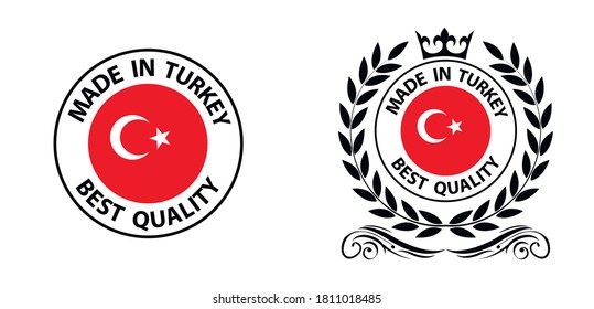 en el sello vectorial de Turquía. bolsa con bandera turca