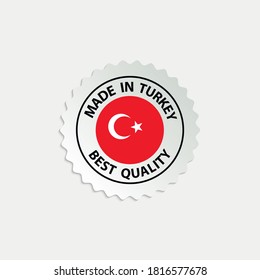 made in Turkey  vector stamp. bagge with Turkey  flag