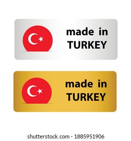 hergestellt in der Türkei Vektorstempel. Gepäckstück mit türkischer Flagge