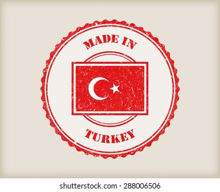 Made in Turkey.Grunge rubber stamp.Vector illustration.