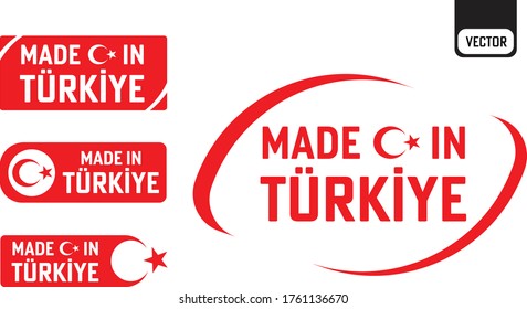 made in turkiye logo industrial stamp sticker