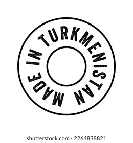 Made in Turkmenistan text emblem stamp, concept background