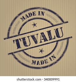 Made in Tuvalu grunge rubber stamp