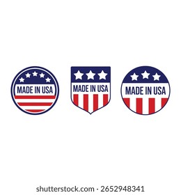 Made in U.S. A Badges em várias formas feitas nos EUA