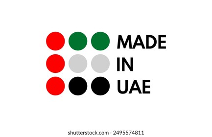 made in uae, circles vector logo on white background