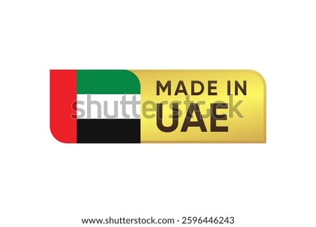 Made In UAE Label Banner sign design