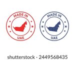 made in UAE labels set, made in United Arab Emirates product stamp