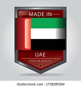 Made in UAE Seal, UNITED ARAB EMIRATES National Flag (Vector Art)
