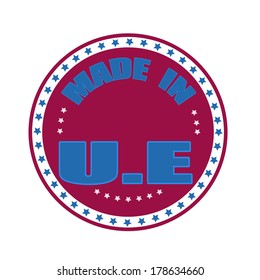 made in ue grunge stamp vector illustration