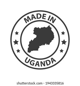 Made in Uganda icon. Stamp sticker. Vector illustration