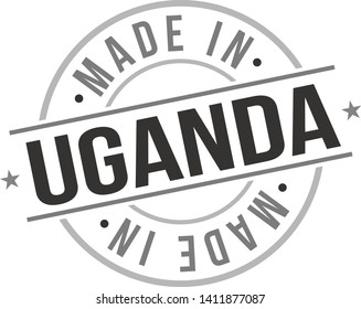 Made in Uganda Quality Original Stamp Design Vector Art Tourism Souvenir Round Seal Badge.
