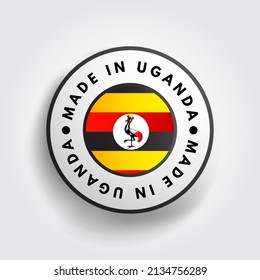 Made in Uganda text emblem badge, concept background