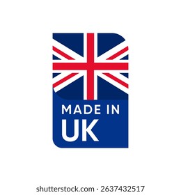 Made In UK Badge Label Banner icon design