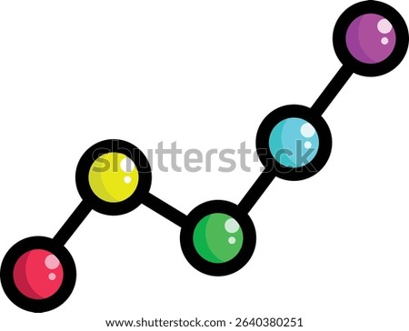 Made in UK Colorful Line Graph with Star Shine vector icon. Suitable for presentations, reports, and websites to represent data and achievements with a touch of patriotism and flair.