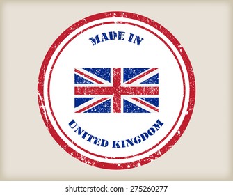 Made in UK grunge rubber stamp.Vector illustration.