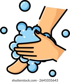 Made in UK Hygiene concept with hand washing line art vector icon. Perfect for promoting cleanliness, health, sanitation