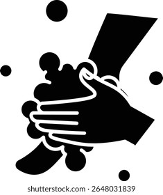 Made in UK Hygiene concept with hand washing line art vector icon solid style. Perfect for promoting cleanliness, health, sanitation