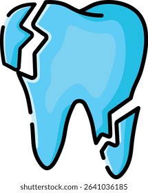 Made in the UK Hygiene is crucial even for a cracked blue tooth vector icon. Ideal for dental hygiene concepts, oral care, dental health related designs