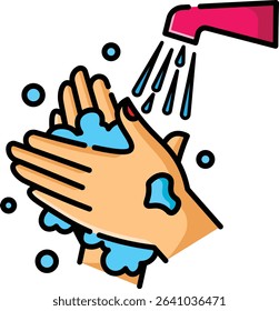 Made in UK  Hygiene essential during hand washing vector icon. Suitable for health, cleanliness, hygiene, hand care
