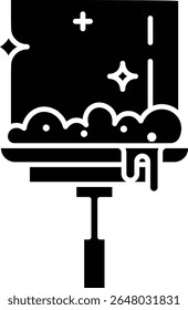 Made in UK Hygiene essential a gleaming squeegee vector icon solid style. Ideal for cleaning service advertisements, hygiene product promotions, or household cleaning visuals.