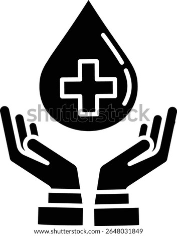Made in UK Hygiene symbol illustrated with a water drop and plus sign vector icon solid style. Perfect for promoting hand washing
