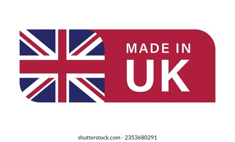 Made In UK Label Banner Isolated on Monochrome Background svg