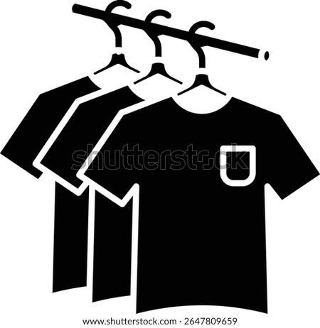 Made in UK Laundry day bliss with three tshirts hang on a drying rack, ideal for household, cleaning, organization, clothing, and laundry concepts vector icon solid style.
