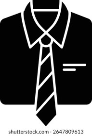 Made in UK Laundry day crisp blue shirt with bold tie. Suitable for business presentations vector icon solid style.