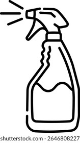 Made in UK Laundry day just got easier with a spray bottle. Perfect for household cleaning product advertisements and lifestyle blogs vector icon outline style.