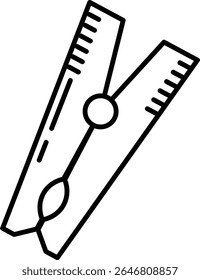 Made in UK Laundry day scene with a vibrant clothespin vector icon outline style, perfect for spring cleaning concepts, household chores