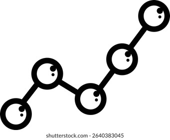 Made in UK Line Graph with Star Shine vector icon outline style. Suitable for presentations, info graphics