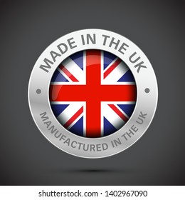 made in the uk metal flag icon 