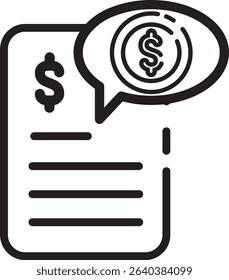  Made in UK receipt with a dollar sign and gold coin vector icon outline style, perfect for business related designs needing UK or finance elements.