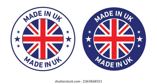 Made in uk rounded vector symbol set on white background svg