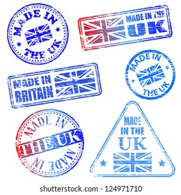 Made in the UK. Rubber stamp vector illustrations svg